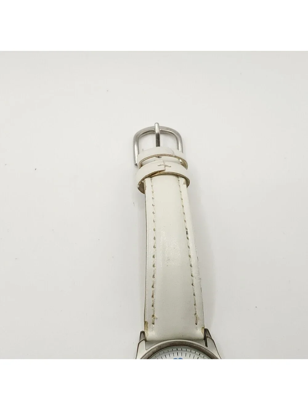 Nurse Mates White 24hr Dial 31mm Quartz Womens White Leather Band New Battery